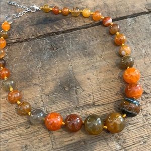 ✨Stone Statement Necklace Earthy Orange